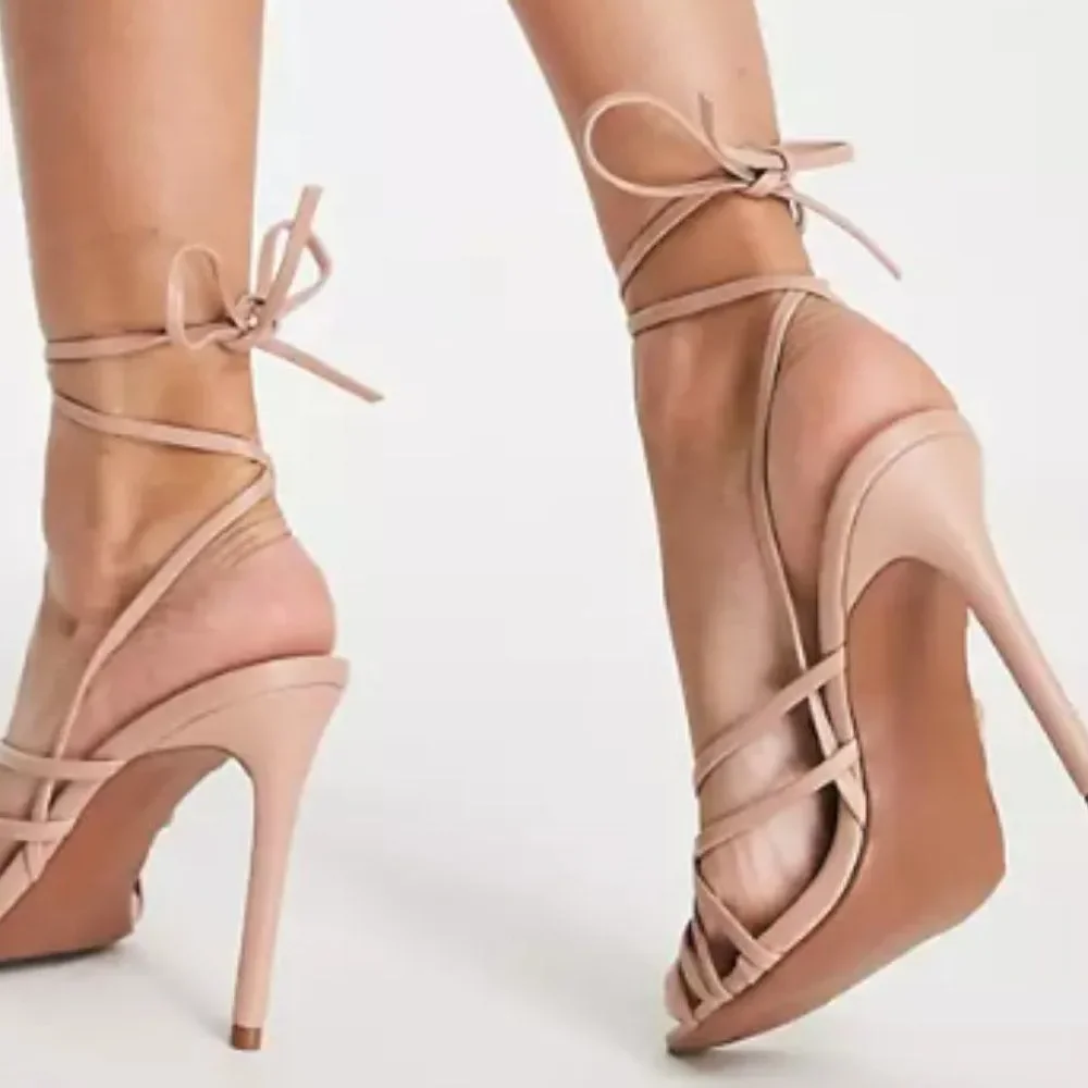 NWT, ASOS • Strappy High Heeled Sandals, Size 5 - Picture 2 of 2
